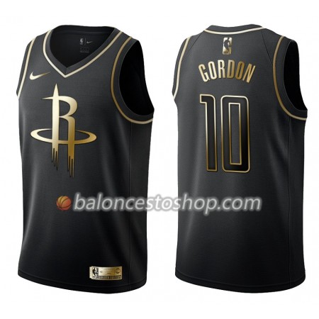 Camiseta Hombre NBA Houston Rockets Eric Gordon 10 Nike Negro Golden Edition Swingman